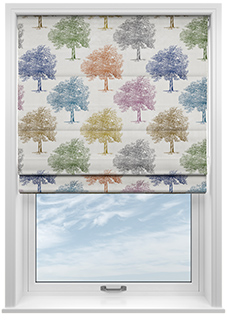 Vintage Tree Velvet, Multi - Motorised Roman Blind